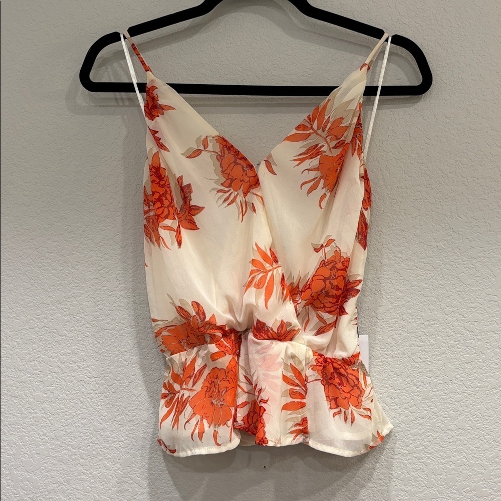 NWT‎ ASTR Strappy Floral Chiffon Cami